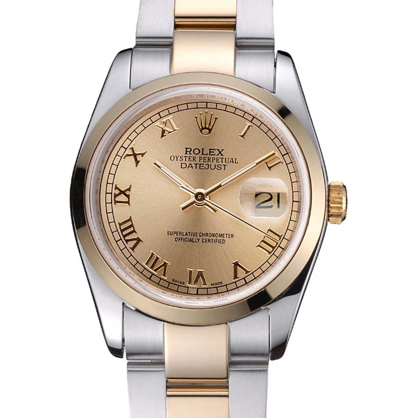 Aaa replica Stainless Gold 622265 Gold Dial Datejust Rolex And Case Steel 1026